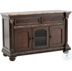 Russian Hill Cherry Faux Marble Top Server