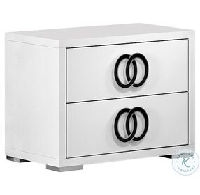 Luxuria White Lacquer Nightstand