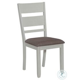 Brook Bay Textured White And Carbon Gray Slat Back Upholstered Side Chair Set of 2