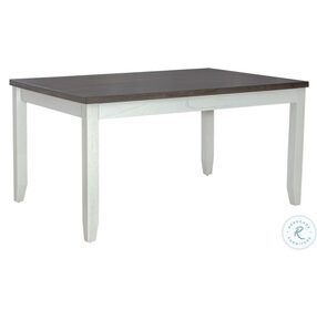 Brook Bay Textured White With Carbon Gray Rectangular Leg Dining Table