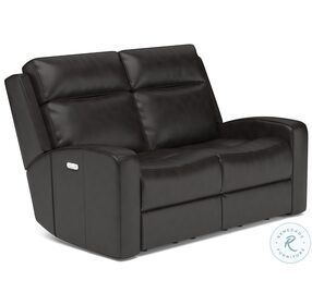 Cody Brown Leather Power Reclining Loveseat With Power Headrest And Footrest