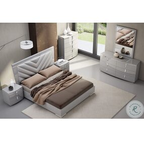New York Gray Upholstered Platform Bedroom Set