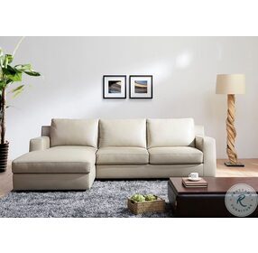 Jenny Beige Leather LAF Sectional