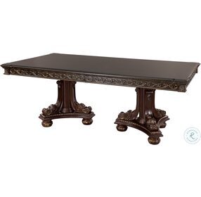 Catalonia Dark Cherry Double Pedestal Extendable Dining Table