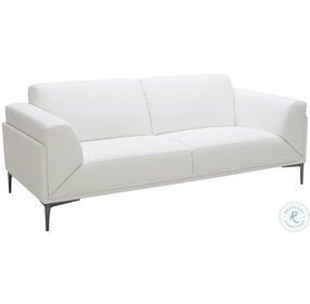 Davos White Leather Sofa