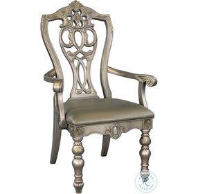 Catalonia Platinum Gold Arm Chair Set Of 2