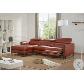 Nina Ochre Premium Leather Reclining LAF Sectional