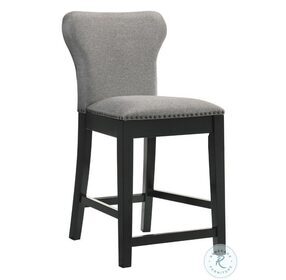 Rolando Grey And Black Upholstered Solid Back Counter Height Stool Set of 2