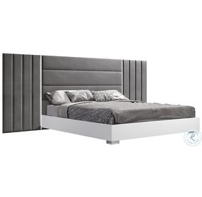 Nina White Lacquer Queen Platform Bed