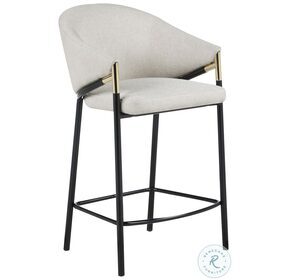Chadwick Beige And Glossy Black Sloped Arm Counter Height Stool Set of 2