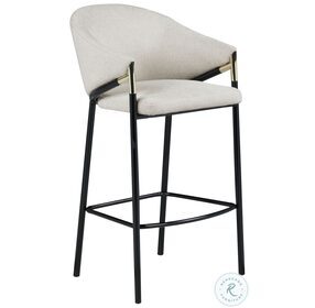 Chadwick Beige And Glossy Black Sloped Arm Bar Stool Set of 2