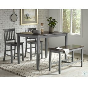 Decatur Lane Autumn Brown And Grey 4 Peice Counter Height Dining Set