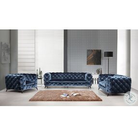 Glitz Blue Living Room Set