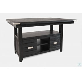 Altamonte Dark Charcoal Grey Rectangle Adjustable Extendable Counter Height Dining Table