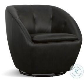 Wade Black Leather Swivel Chair