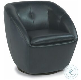 Wade Blue Leather Swivel Chair