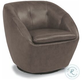 Wade Russet Leather Swivel Chair
