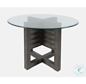 Altamonte Brushed Grey Round Glass Top Dining Table