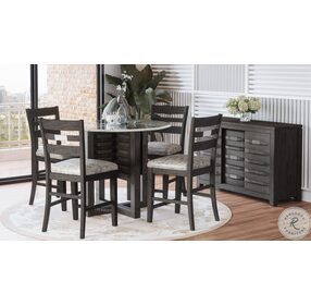 Altamonte Brushed Grey Round Counter Height Dining Room Set