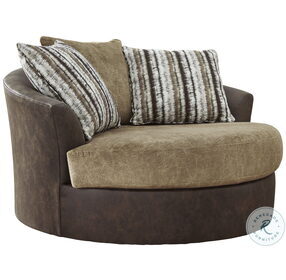 Alesbury Chocolate Swivel Accent Chair