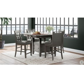 Manchester Grey Square Adjustable Extendable Storage Dining Room Set