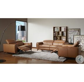 Lorenzo Caramel Italian Leather Reclining Living Room Set
