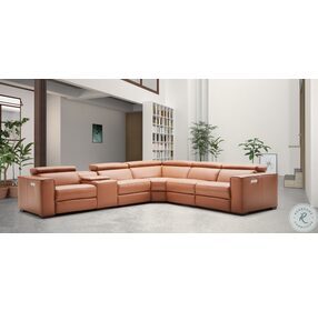 Picasso Caramel Top Grain Leather Power Reclining Sectional