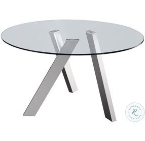 Tower Chrome Round Dining Table