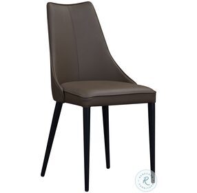 Milano Chocolate Italian Leather Dining Chair Set of 2