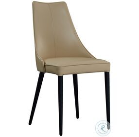 Milano Tan Italian Leather Dining Chair Set of 2
