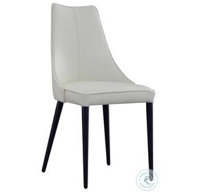 Milano White Italian Leather Dining Chair Set of 2