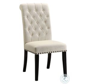 Mapleton Beige Tufted Back Upholstered Side Chair Set of 2