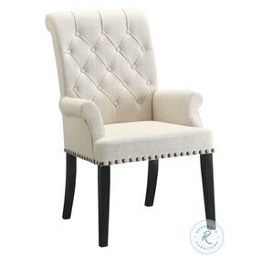 Mapleton Beige Tufted Back Upholstered Arm Chair