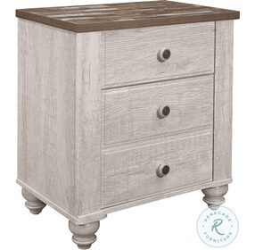 Nashville Antique White And Brown Nightstand