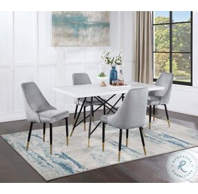 Gabrielle White And Black Dining Room Set