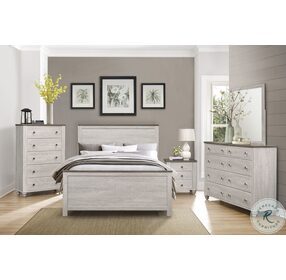 Nashville Antique White and Brown Youth Panel Bedroom Set