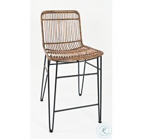 Weaver Hairpin Brown Rattan Counter Height Stool Set Of 2