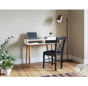 EZ Style Natural and Black Desk and Chair Set