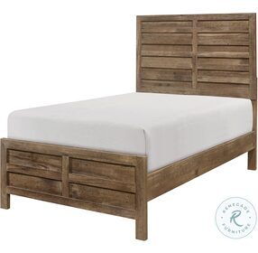 Mandan Weathered Pine Twin Panel Bed