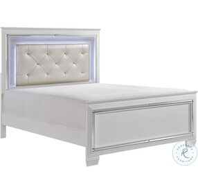 Allura White King Upholstered Panel Bed