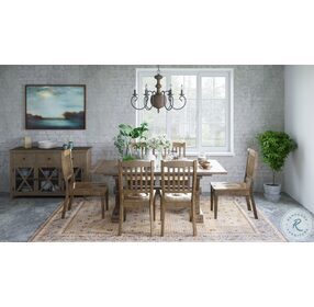 Carlyle Crossing Distressed Medium Brown Extendable Dining Room Set