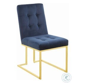 Starlight Ink Blue Velvet Dining Chair Set Of 2