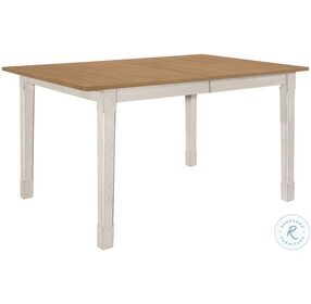 Kirby Natural And Rustic Off White Extendable Rectangular Dining Table