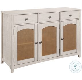 Kirby Natural And Rustic Off White 3 Drawer Rectangular Server