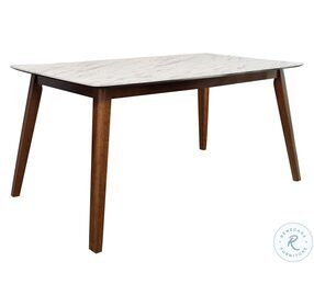 Everett Marble And Natural Walnut Dining Table