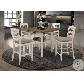 Sarasota Nutmeg And Rustic Cream Counter Height Extendable Dining Room Set
