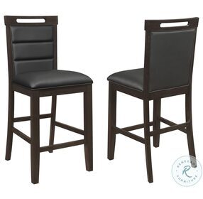 Prentiss Black Upholstered Counter Height Chair Set of 2