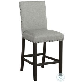 Kentfield Grey And Antique Noir Solid Back Upholstered Counter Height Stool Set of 2