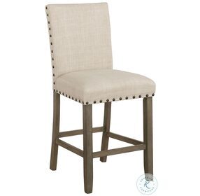 Ralland Beige Upholstered Counter Height Stool Set of 2