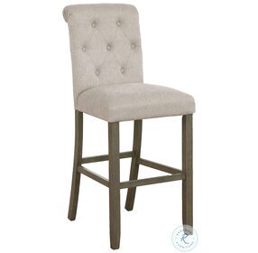 Balboa Beige And Rustic Brown Tufted Back Bar Stool Set of 2